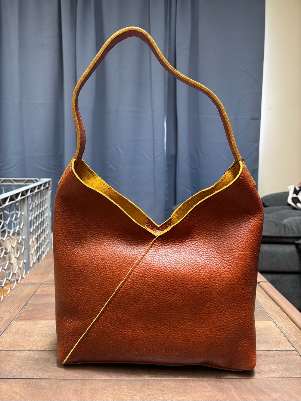 Portland Leather Large Naomi Shoulder Bag in Cognac Brown NWT! - Picture 4 of 5
